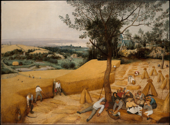 Painting by Pieter Bruegel the Elder titled "The Harvesters"