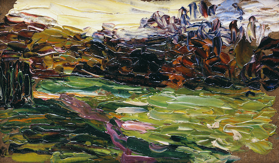 Painting by Gabriele Muenter titled "Landscape Near Paris"