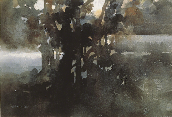 Watercolor by Donald Holden titled Swamp.
