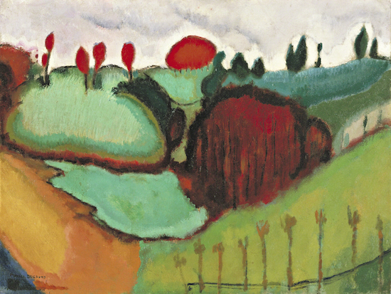 Painting by Marcel Duchamp titled Landscape (1911).