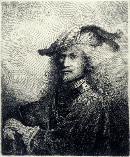 Print by Ferdinand Bol titled Portrait of an Officer (1645).