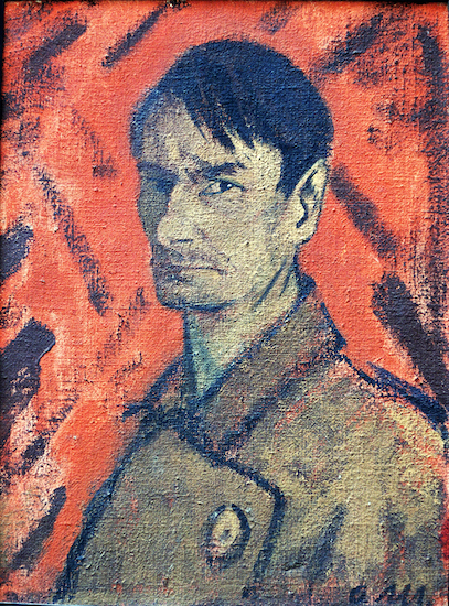 Painting by Otto Mueller titled Self-Portrait.