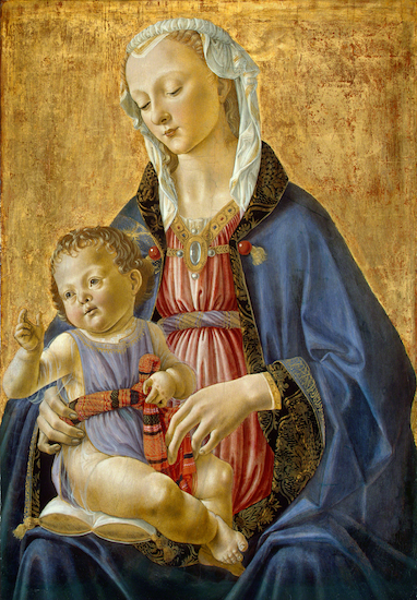 Painting by Domenico Ghirlandaio titled "Madonna and CHild"