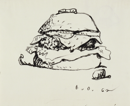 Drawing by Claes Oldenburg titled "Hamburger"