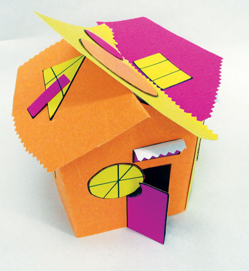 Cut paper house