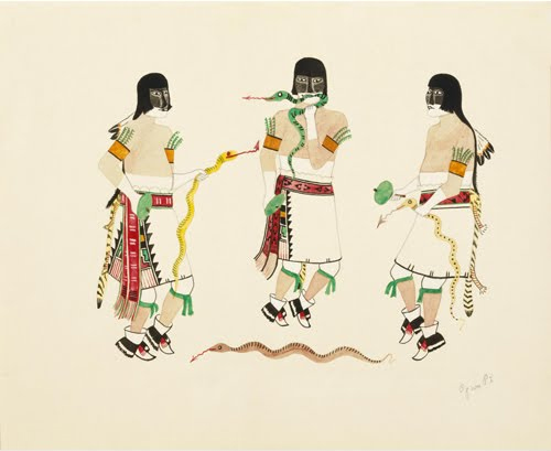Abel (Oqwa Pi) Sánchez (1899–1971, San Ildefonso Pueblo, NM), Snake Dance, 1920–1935. 