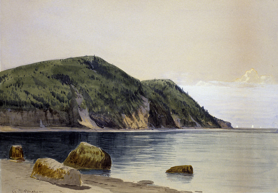Painting by the Hudson River School artist Alfred Bricher of his favorite seascapes.
