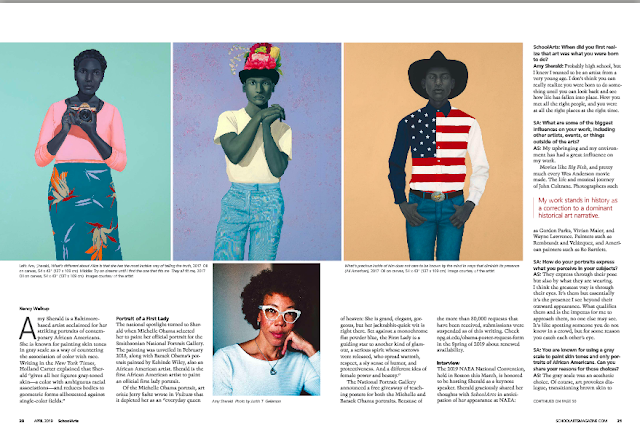 SchoolArts magazine featuring the paintings of Amy Sherald