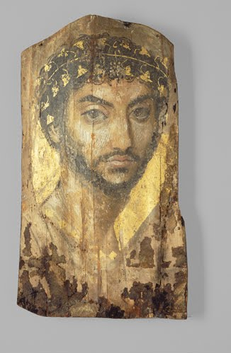 Ancient Egypt, Roman Period, Mummy Portrait of a Man, from the Fayum region, 100s CE. 