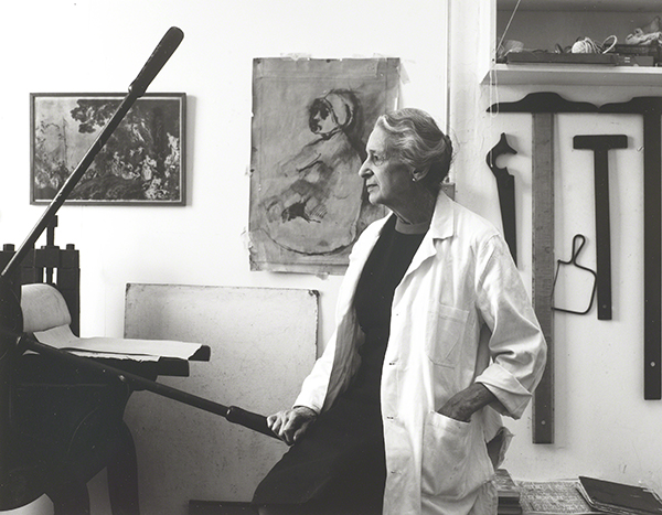 Black and white photograph of artist Isabel Bishop (1979) by Arthur Mones.