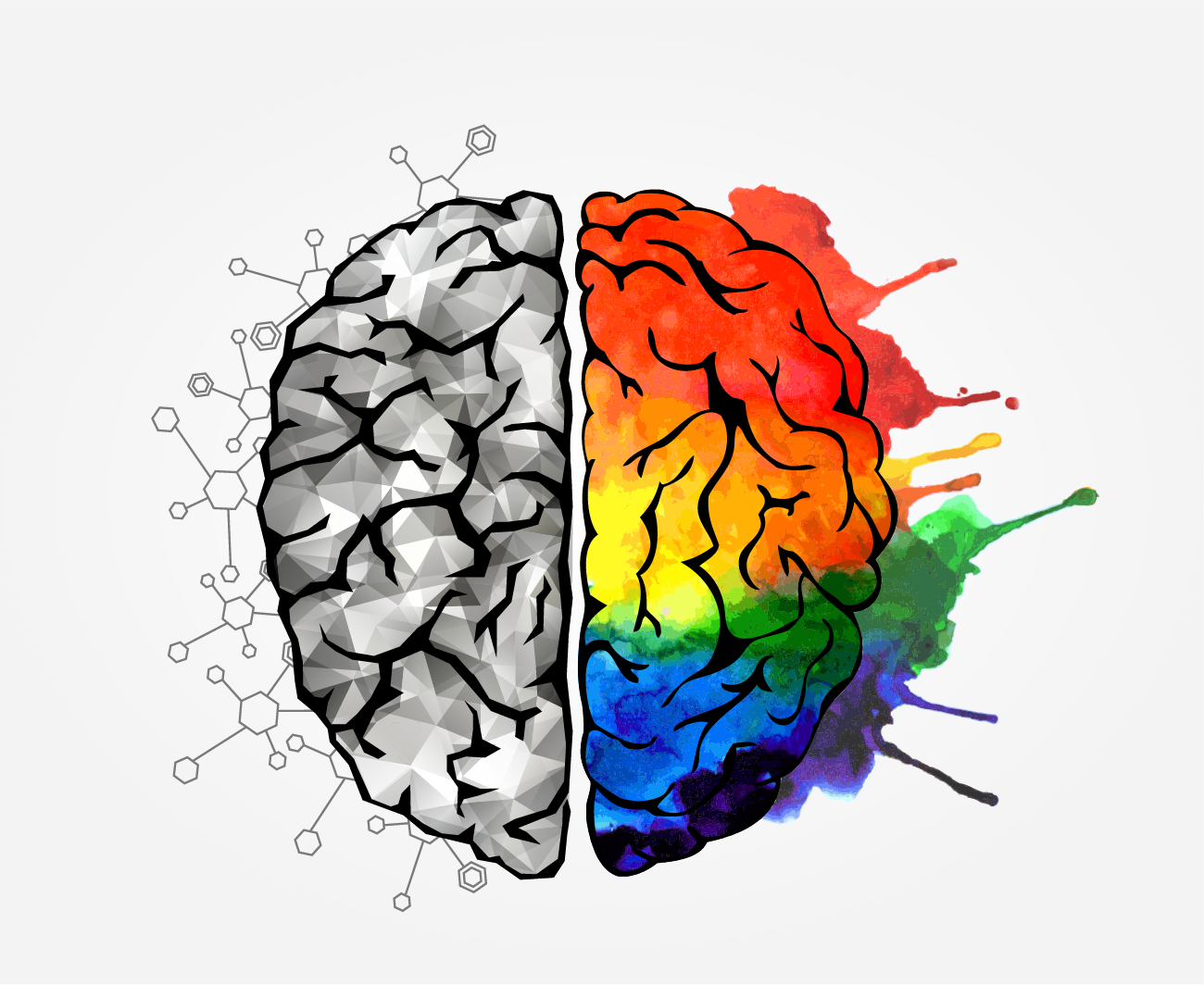 human brain engaging in creativity