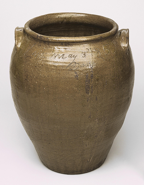 David Drake (also known as “Dave the Potter,” 1800–ca. 1870, US), Storage jar, 1859. 