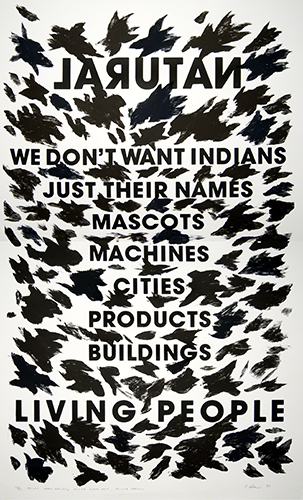Edgar Heap of Birds (born 1954, Cheyenne/Arapaho, Kansas), Telling Many Magpies, Telling Black Wolf, Telling Hachivi, 1989. 