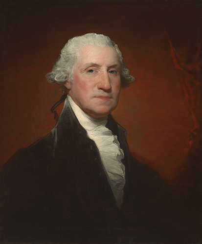  Gilbert Stuart (1755–1828, US), George Washington (Vaughan portrait), 1795. 