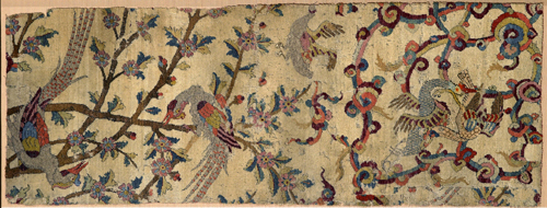 Iran, Angel Carpet fragment with Birds and Flowering Branches, early 1500s. 