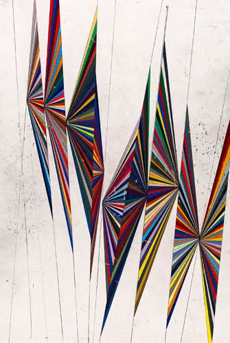 Mark Grotjahn, Untitled (large colored butterfly white background 9 wings), 2004. 