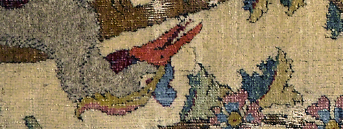 Iran, Angel Carpet fragment with Birds and Flowering Branches, early 1500s. 