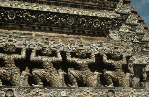 Thailand, Wat Arun, detail, begun 1842.