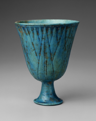 Ancient Egypt, Blue Lotus Chalice, from Abydos, Tomb D115, ca. 1479–1353 BCE. 