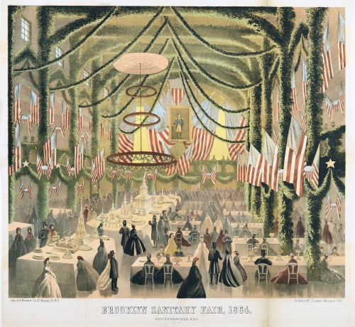 Unknown artist (United States), Brooklyn Sanitary Fair, Knickerbocker Hall, published in Henry McCloskey’s Manual of the Common Council for the City of Brooklyn 1864.
