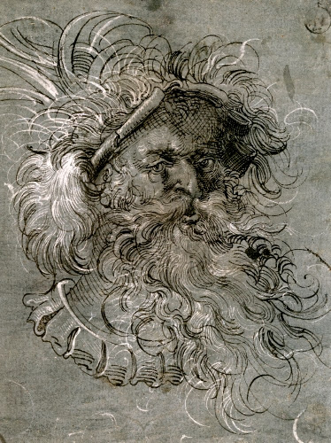 Jost Amman (1539–1591), Head of a Bearded Man, 1572. 