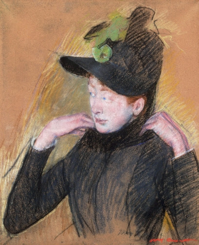 Mary Cassatt (1844–1926, United States), Woman Arranging Her Veil, ca. 1890.