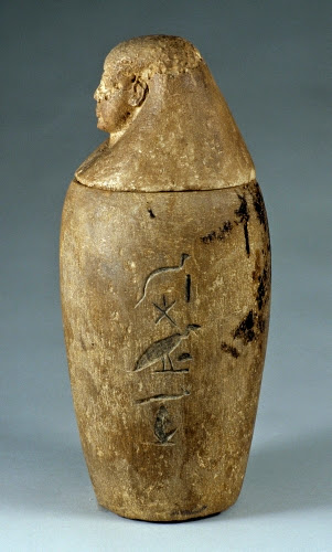Ancient Egypt, Canopic jar, 1570–1295 BCE. 