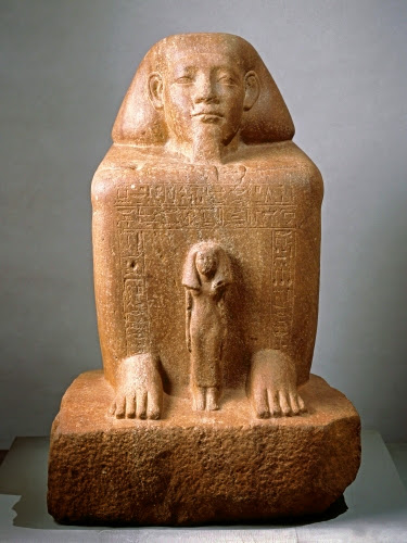 Ancient Egypt, Block statue of Senwosret-senebefny and Itneferuseneb, ca. 1836–1759 BCE. 