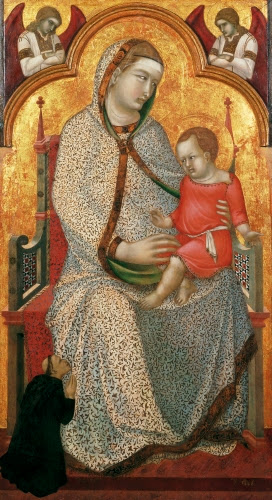  Pietro Lorenzetti (1280–1348, Italy), Madonna and Child with Friar Donor, 1320s. 