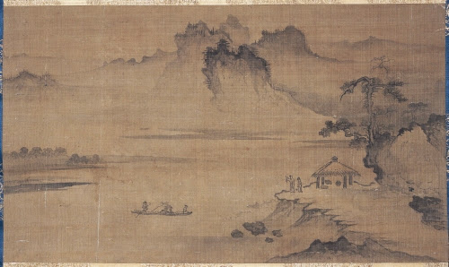 Unknown, Landscape, 1500s (?). Ink on silk, 12" x 20 3/8" (30.5 x 51.8 cm). 
