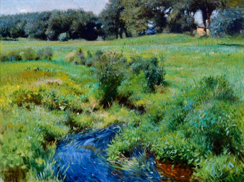 Dennis Miller Bunker (1861–1890, US), The Pool, Medfield, 1889. 