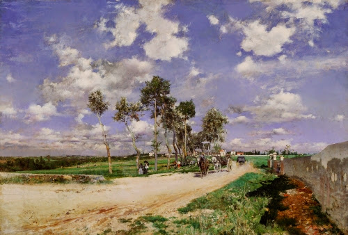 Giovanni Boldini (1845–1931, Italy), Highway at Combes-la-Ville, 1873. 