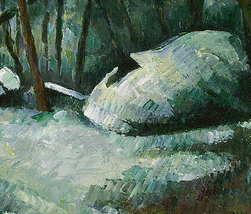 Detail of Melting Snow, Fontainebleau by Paul Cézanne.