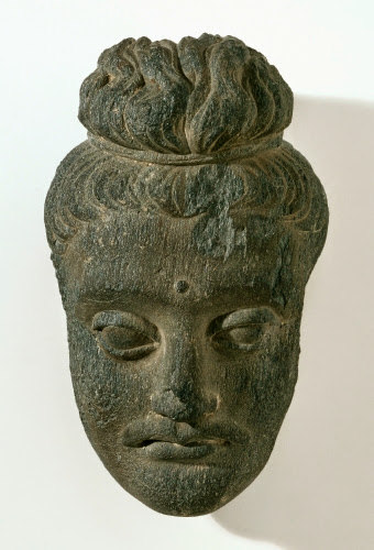 Pakistan, Head of the Buddha, from the Gandhara region, ca. 200s CE.