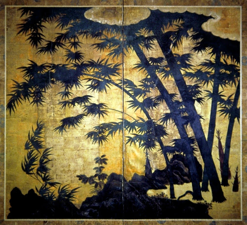 Japan, Sprays of Bamboo, two-fold screen, 1700–1800. 