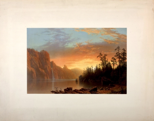 Copy after Albert Bierstadt (1830–1902 US, born Germany), printed by Louis Prang and Company (1824–1909, born Germany, firm 1860–1897 Boston), Sunset (California Scenery), 1868.