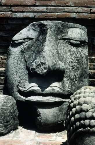Thailand, Ayutthaya, Fragmentary colossal Head of the Buddha, from the temple precinct of Wat Phra Mahathat, between 1374 and 1388/1395.