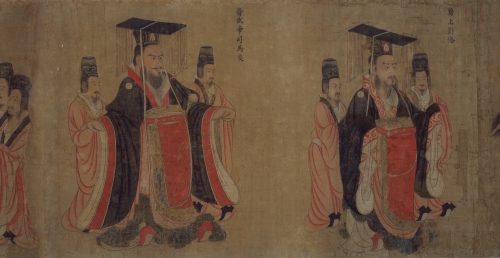  Attributed to Yan Liben (ca. 600–673 CE, China), Emperor Wu of Jin (236–290 CE) and Emperor Zhaoli of Shu (162–223 CE), section of the handscroll The Thirteen Emperors.
