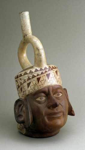 Ancient Peru, Moche Culture, Portrait Head Vessel, 400–600 CE.