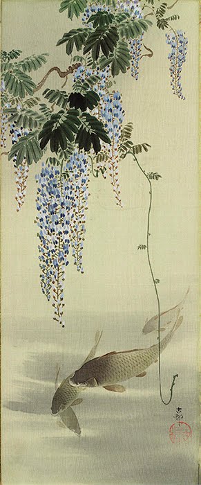 Ohara Koson (1878–1945), Carp and Wisteria. 
