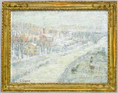  Ernest Lawson (1873–1939, US), Winter Landscape, Washington Bridge, ca. 1907–1910.
