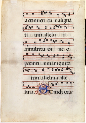  Italy, Leaf from an antiphonary, 1485. 