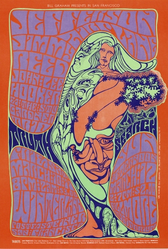  Robert Wesley Wilson (born 1937, US), Poster for Jefferson Airplane, 1967.