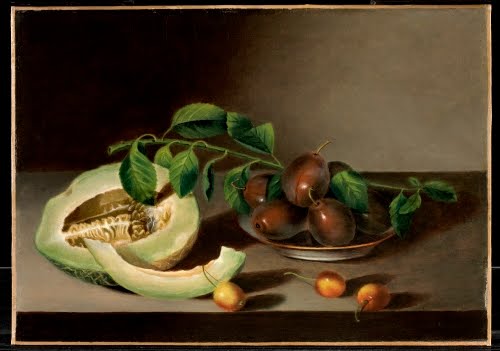 Margaretta Angelica Peale (1795–1882), Melon, Cherries and Plums, 1836. 