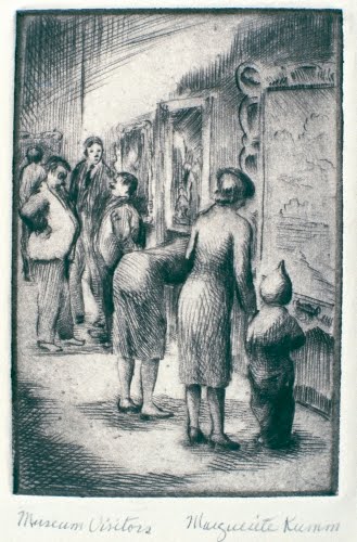 Marguerite Kumm (1900–1992, US), Museum Visitors. 