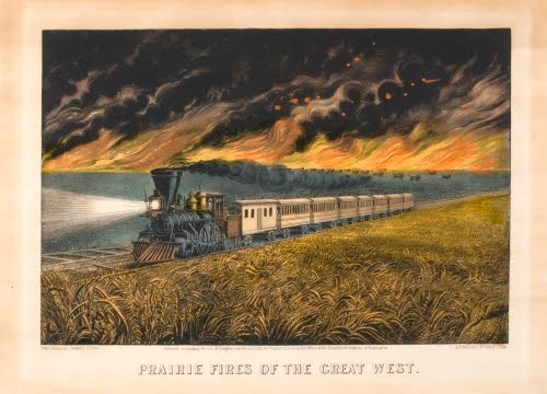 Currier and Ives (publisher, firm 1834–1906 New York), Prairie Fires of the Great West, 1871.
