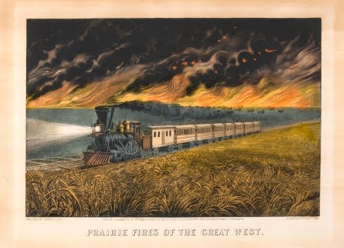 Currier and Ives (publisher, firm 1834–1906 New York), Prairie Fires of the Great West, 1871.