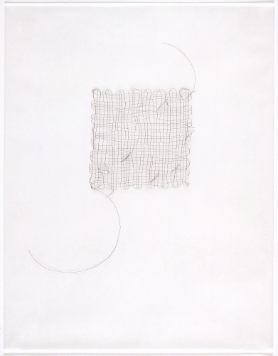 Mona Hatoum (born 1952, Lebanon/Britain), Untitled (hair grid with three knots), 2001. 
