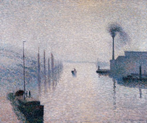 Camille Pissarro, L’ Île Lacroix, Rouen (The Effect of Fog), 1888.