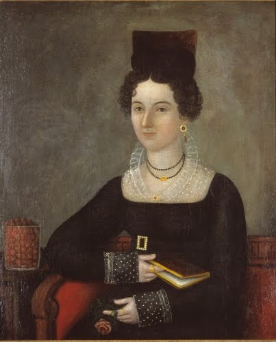 Joshua Johnson (ca. 1765–1830), Young Woman on a Red Sofa, ca. 1810. 